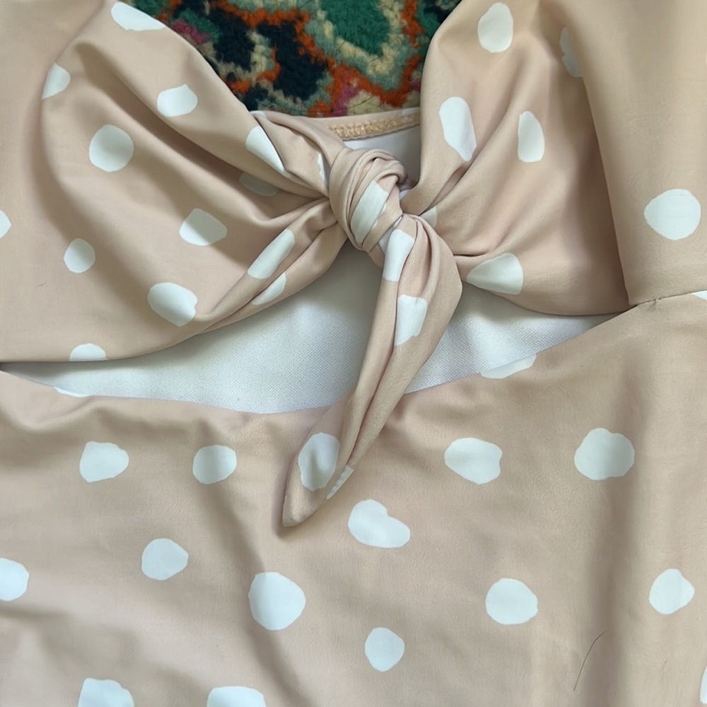 Pink Lily Cream + White Polka Dot Bikini - Picture 4 of 6